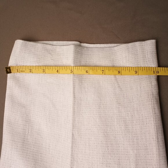 Winter White Sparkly Linen Pants Size 20W High Rise Wide Leg Pamela Dennis - Picture 9 of 9